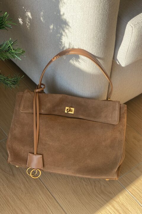 Grace tote bag suede - Large