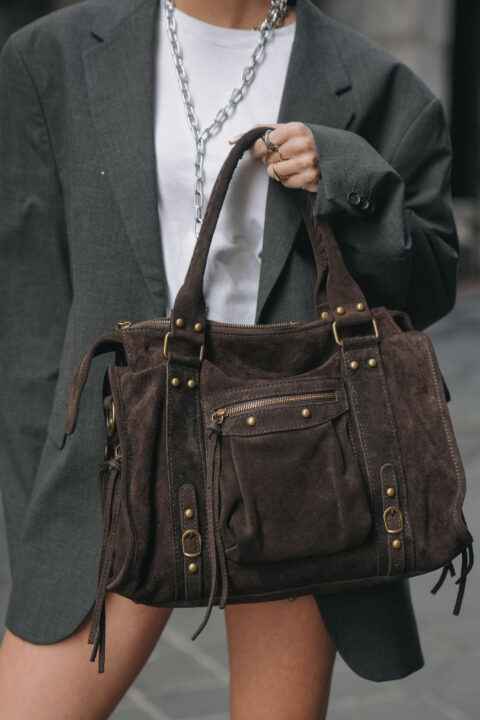 Comfy Bag MAXI - Suede - Testa di Moro, Marrone