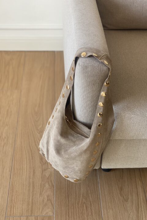 Studdie bag suede - Light taupe, Beige & Nude