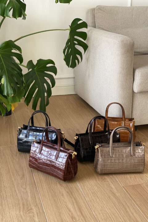 Handbag in pelle cocco medium