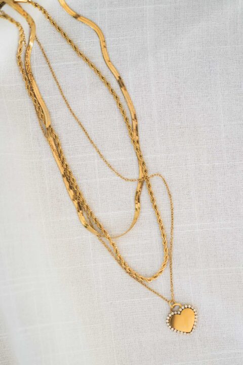Collana tris charm longuette - gold