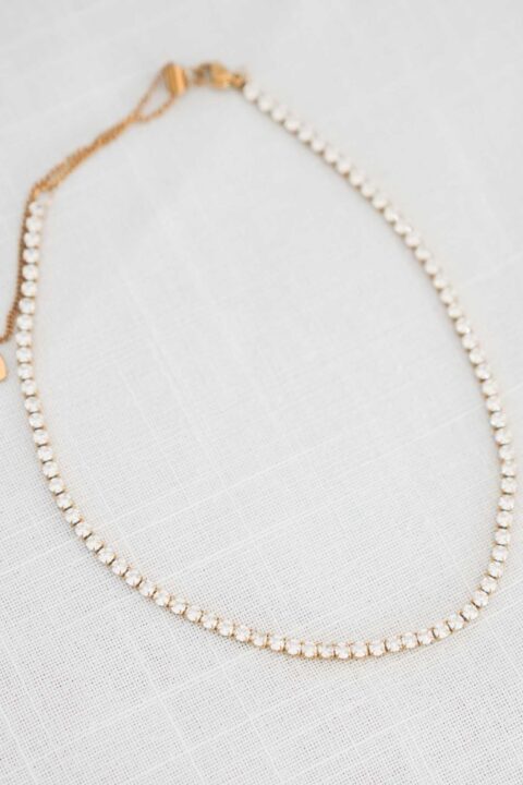 Collana girocollo tennis simple - gold