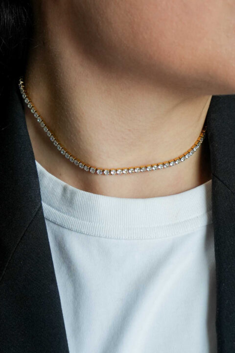 Collana girocollo tennis simple