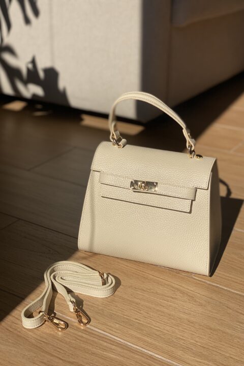 Date Bag pelle dollaro Medium - Cream, Beige & Nude