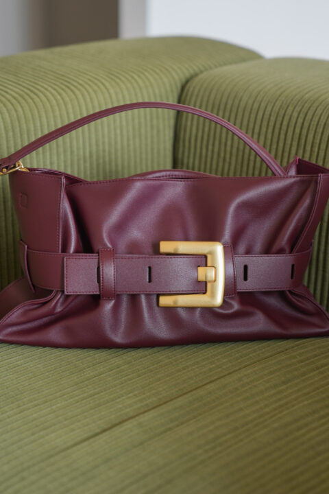 Statement shoulder bag - Burgundy