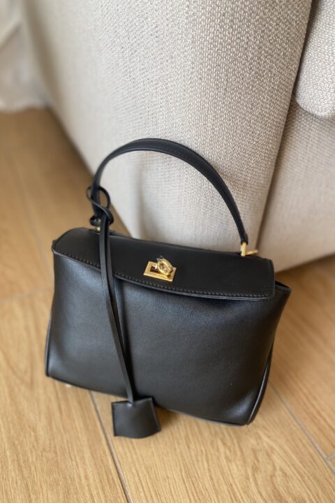 Grace tote bag Small hardware GOLD - Black