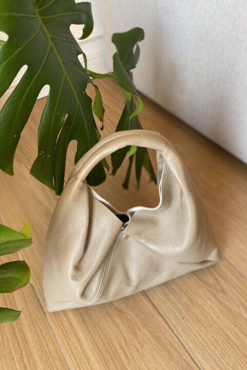 Shopper bag leather MEDIUM (New size) - Taupe