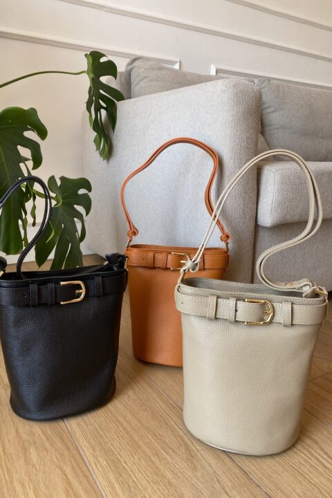 Sienna bucket bag - secchiello in vera pelle dollaro