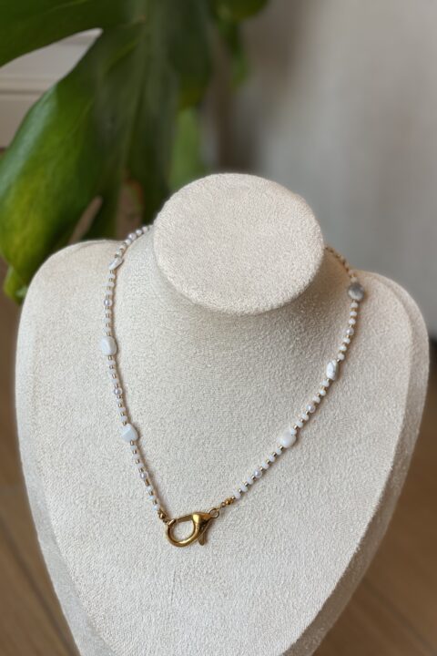 Collana 38 cm gancio 6mm per charm - Mix pietrine