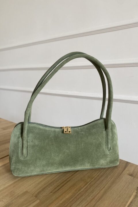 Leda shoulder bag suede - Verde salvia