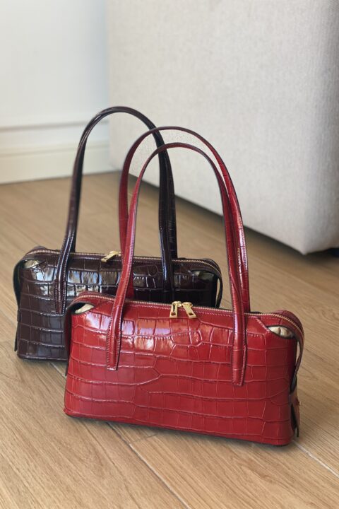 Croco shoulder bag glossy